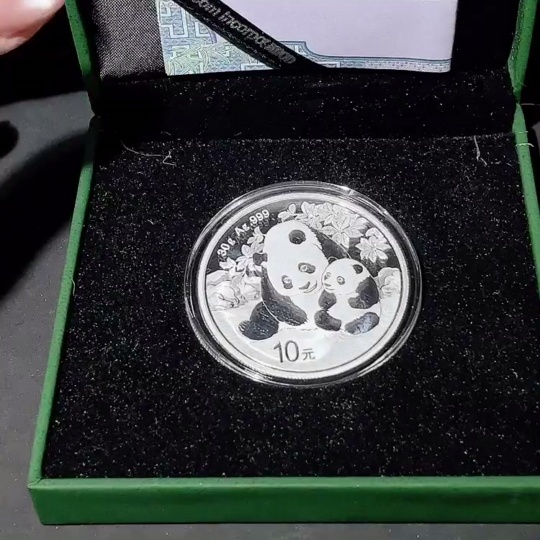Q34987484 2024 China Panda Silver Coin 30g Pure Silver with Original Certificate and Box
