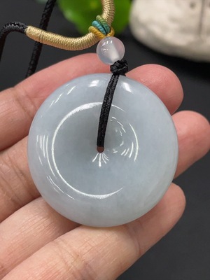 F33837020 Jadeite Pendant Peace Knot Total Weight Approx. 20.73g Including Rope, Beads Non-Grade A