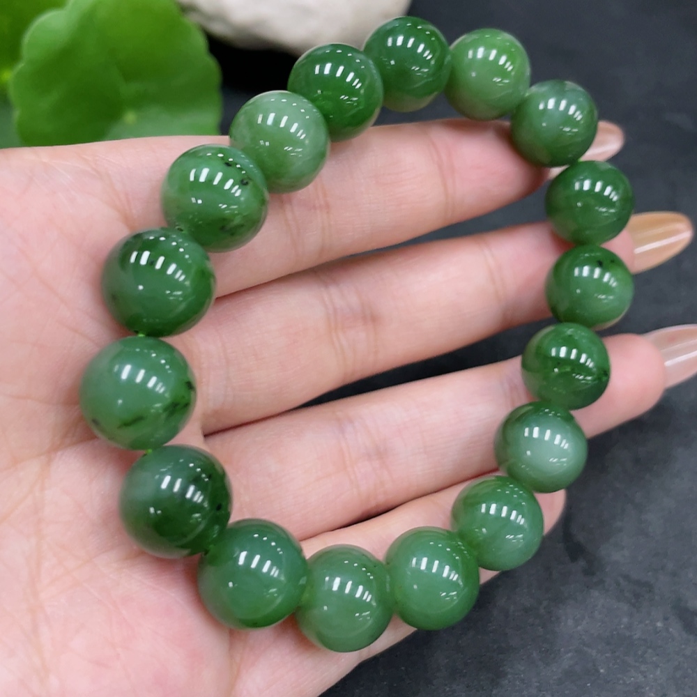H32777128 Hetian Jade Bracelet Approx. 11.7mm Total Weight About 45.1g