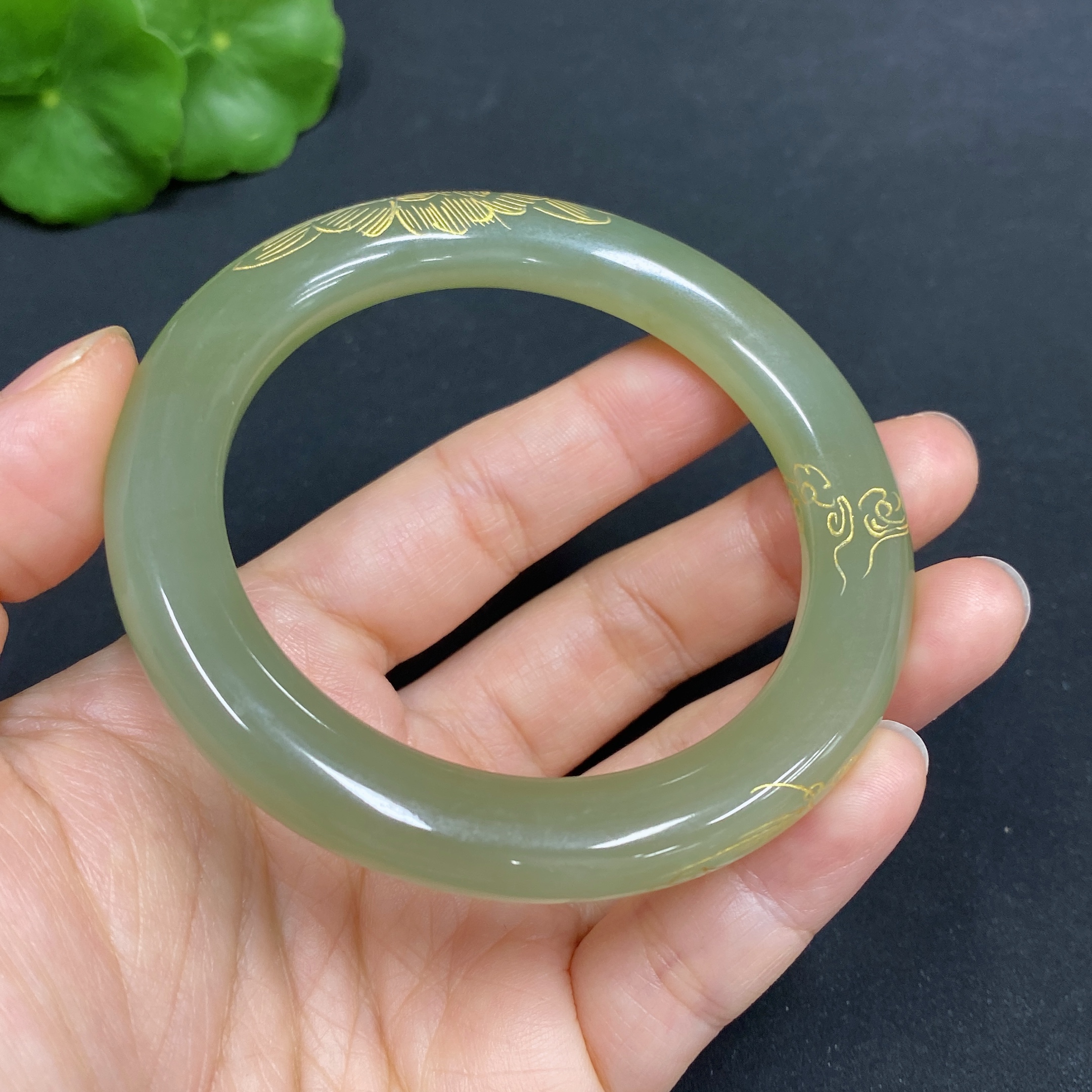 H30545199 Hetian Jade Bracelet Size 54.7 Total Weight Approx. 40.3g