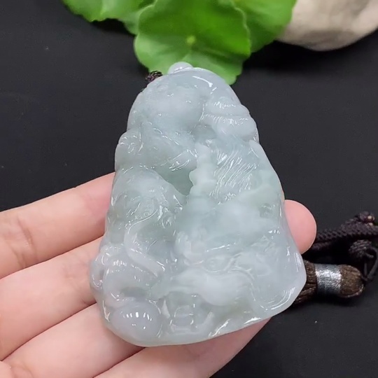 F34028035 Jadeite Dragon Pendant Total Weight Approx. 79.7g