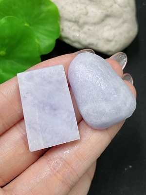 F34958537 Jadeite Rough Pendants Sell as a Lot (With Other Mineral Components)
