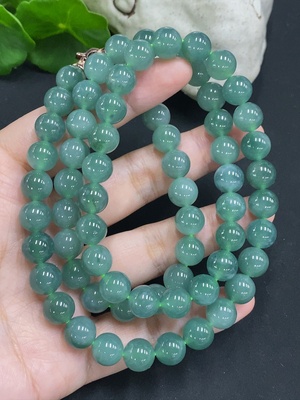 F35127340 Jadeite Beads Necklace Approx. 9.3mm Non-Gold Total Weight Approx. 108g
