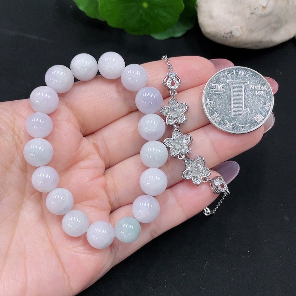 F34982045 Jadeite Bracelet + Necklace Sell as a Lot (Non-Gold Inlaid)