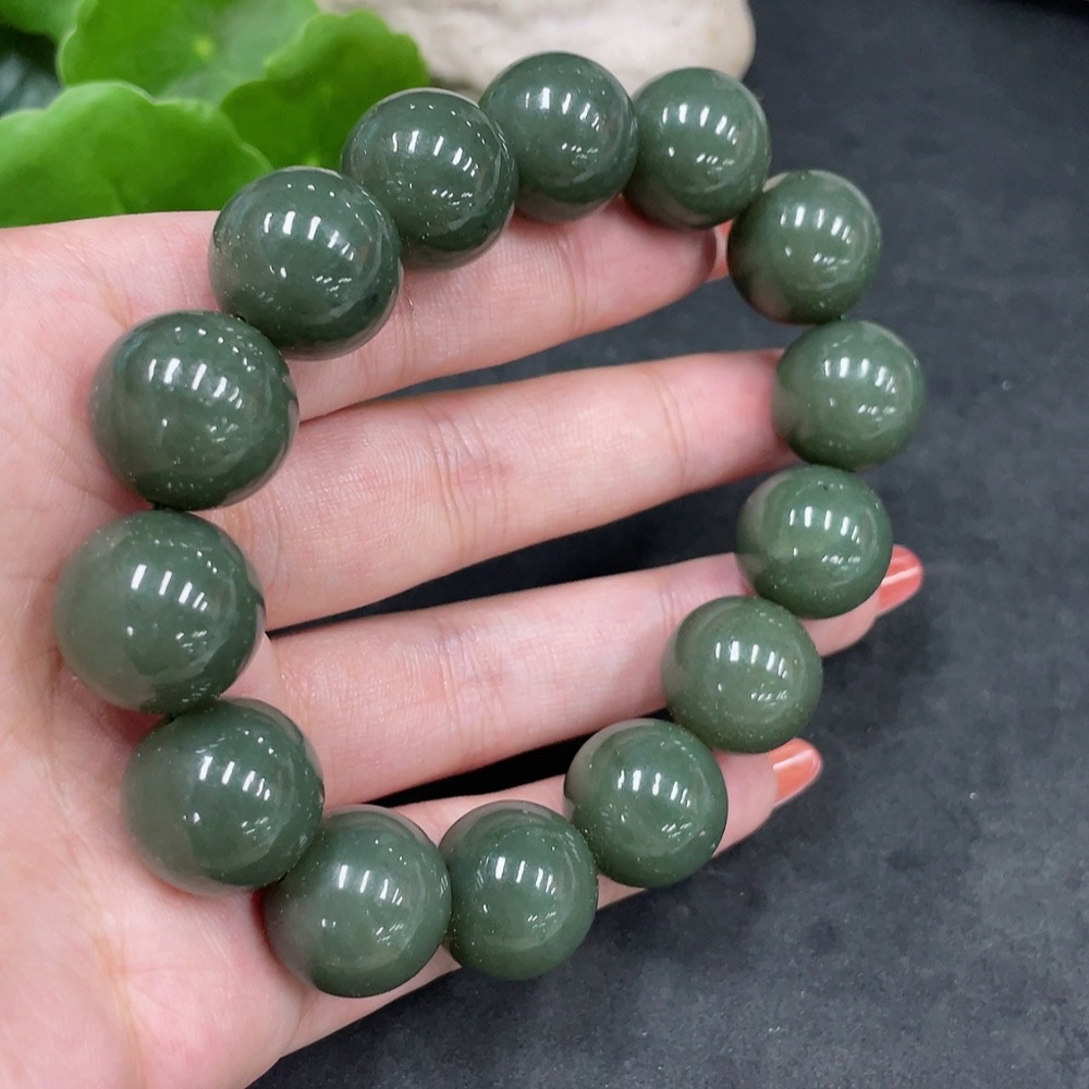H34979716 Hetian Jade Bracelet, Approx. 15.6mm, Total Weight Approx. 87.3g