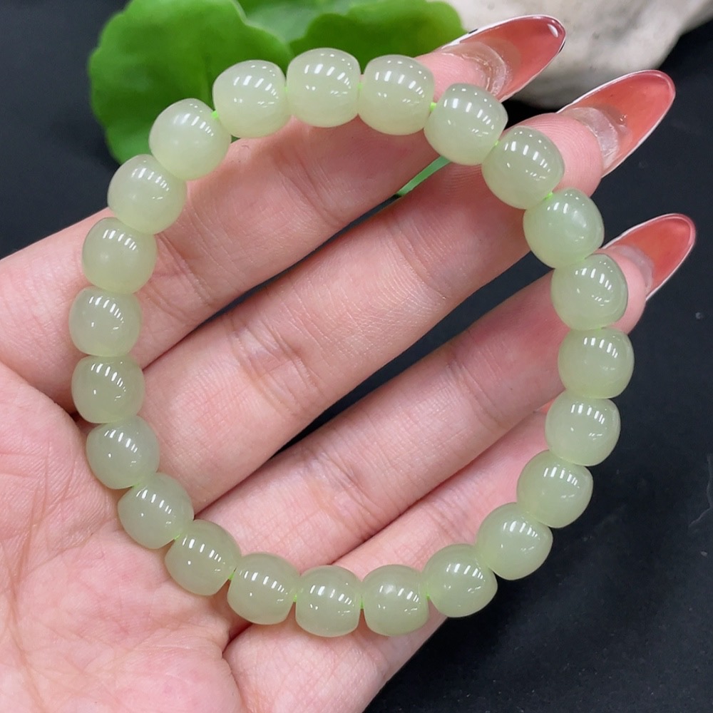 H34016928 Hetian Jade Bracelet Approx.8mm Total Weight Approx.21.1g