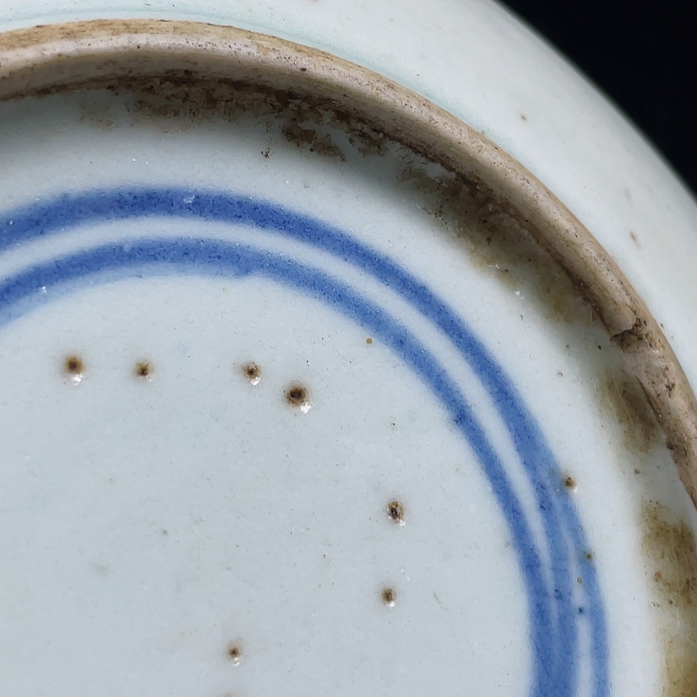 W30541289 Ceramic, Complete Piece, Mid-Early Qing Dynasty Blue and White Cymbidium Flower Plate (Subject to Actual Item)