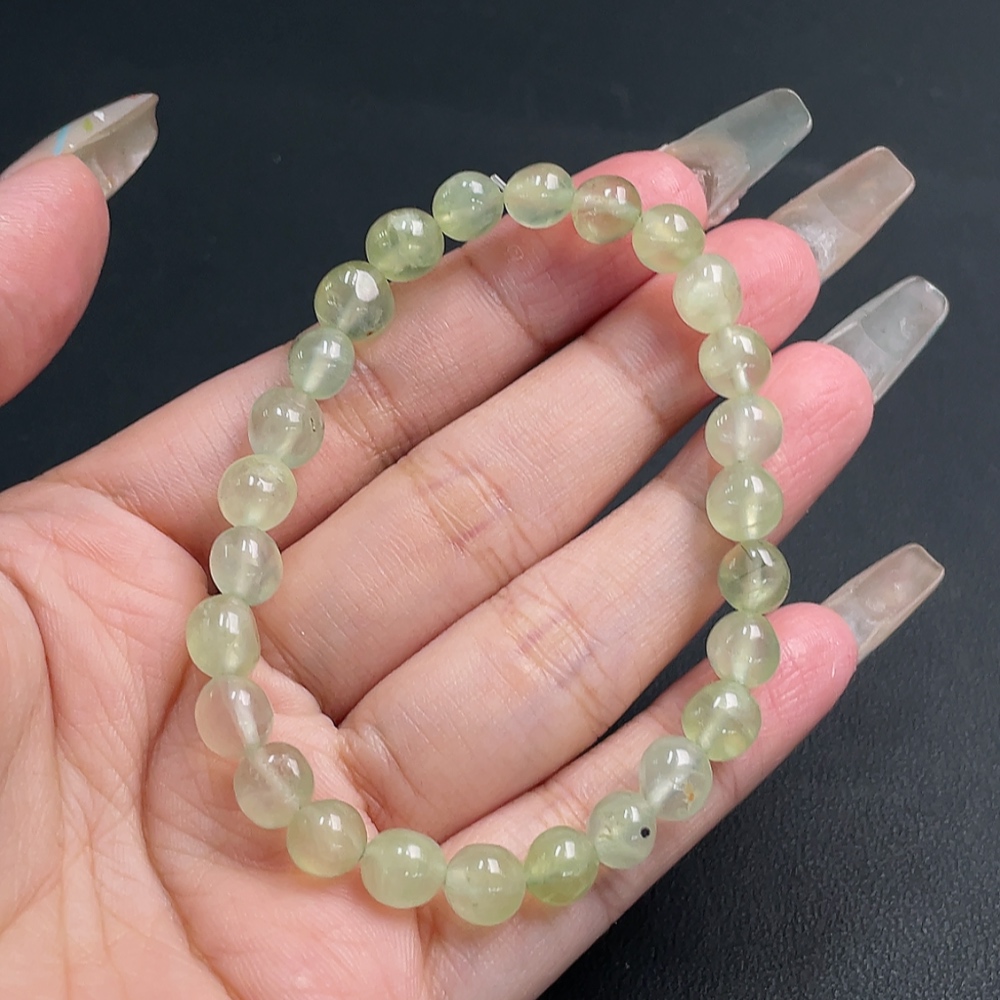 C21348951 Prehnite Bead Bracelet Total Weight Approx.14.55g Size About7.6mm