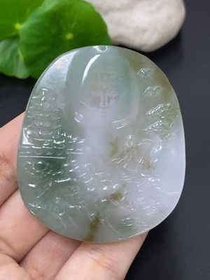 F39634869 翡翠佛观天下挂件 货品总重约30.4克