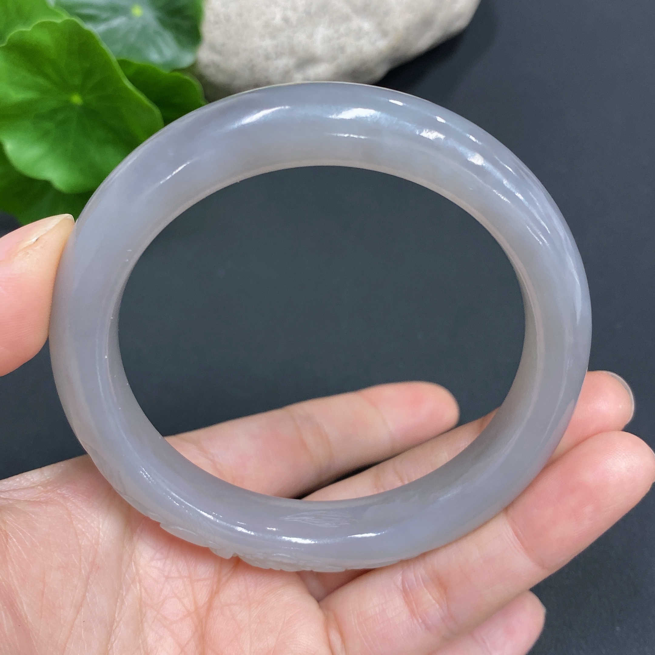 H13477976 Hetian Jade Carved Bracelet  Size 56.8  Total Weight Approx. 51.4g