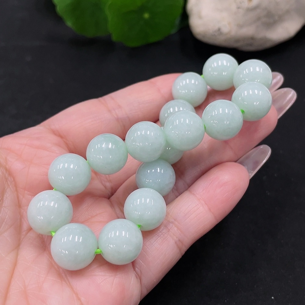 F35082324 Jadeite Bracelet Bead 11.9mm Approx. Total Weight About 47g