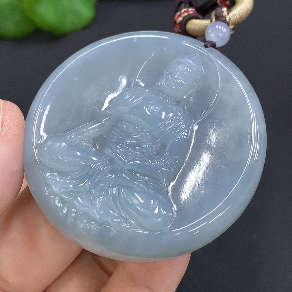 F20203437 Jadeite Amitabha Pendant Total Weight 55.276g