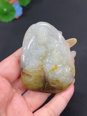H41947106 和田玉挂件 财福 货品总重约100.1g 皮色成因未定