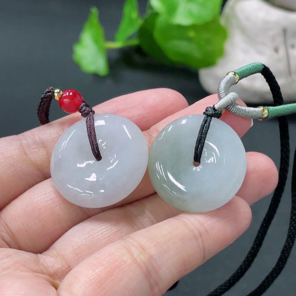 F33935300 Jadeite Safety Button Pendant