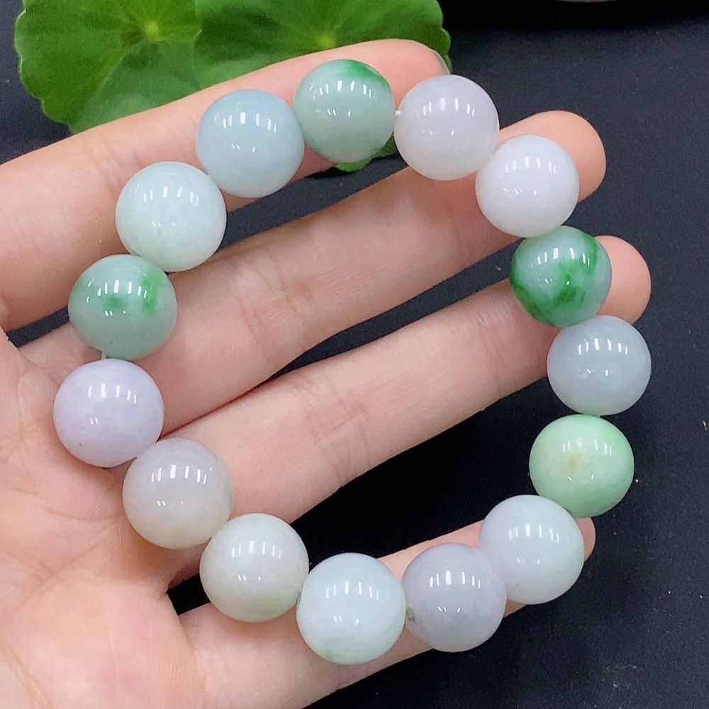 F28201703 Jadeite Bead Bracelet Approx.12.7mm Total Weight Approx.53.14g
