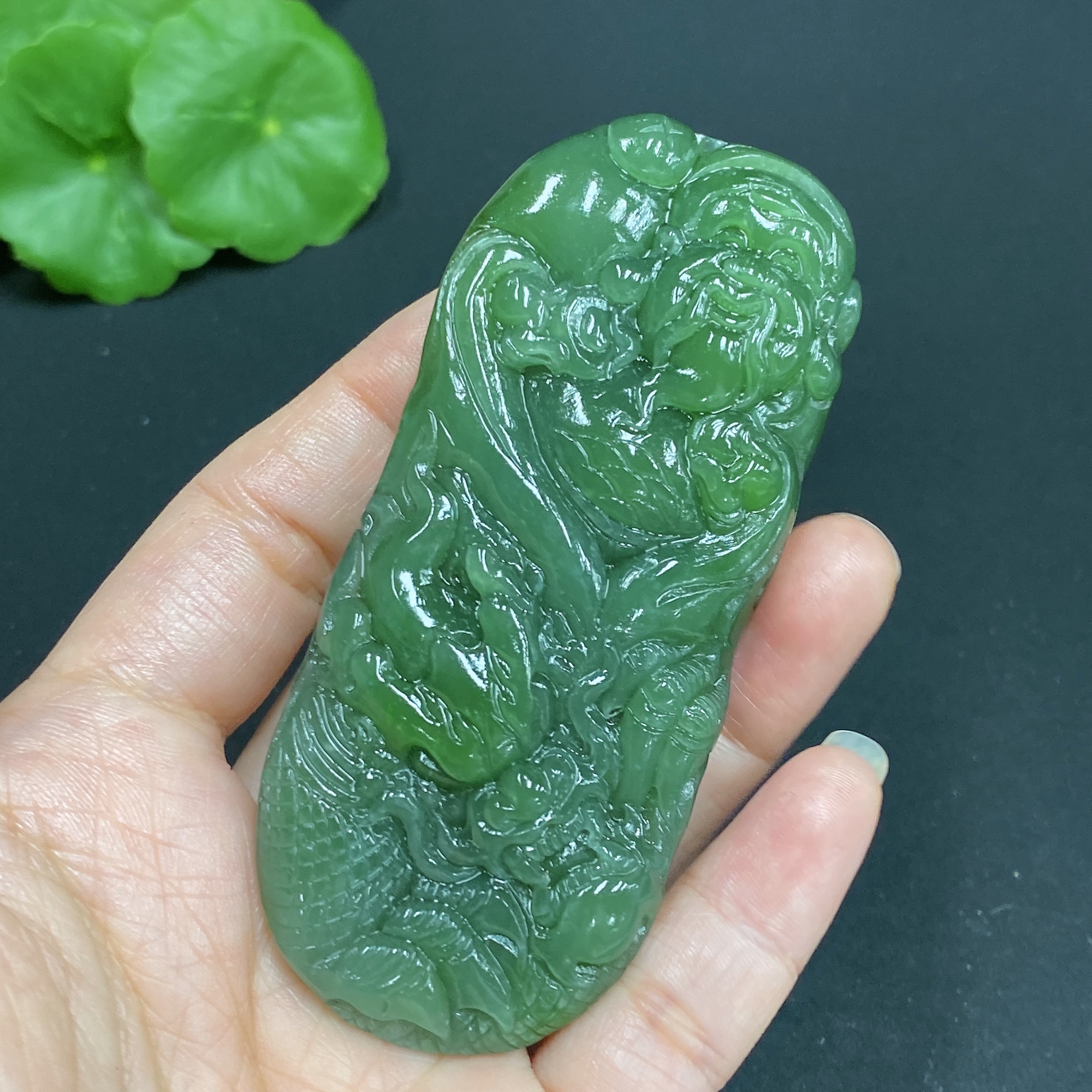 H27109506 Hetian Jade Pendant    God of Wealth    Total Weight: Approx. 75.6g