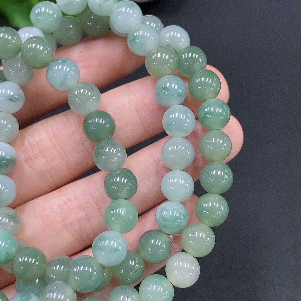 F29364742 Jadeite Bead Necklace Total Weight Approx. 59.7g Size 7.9mm