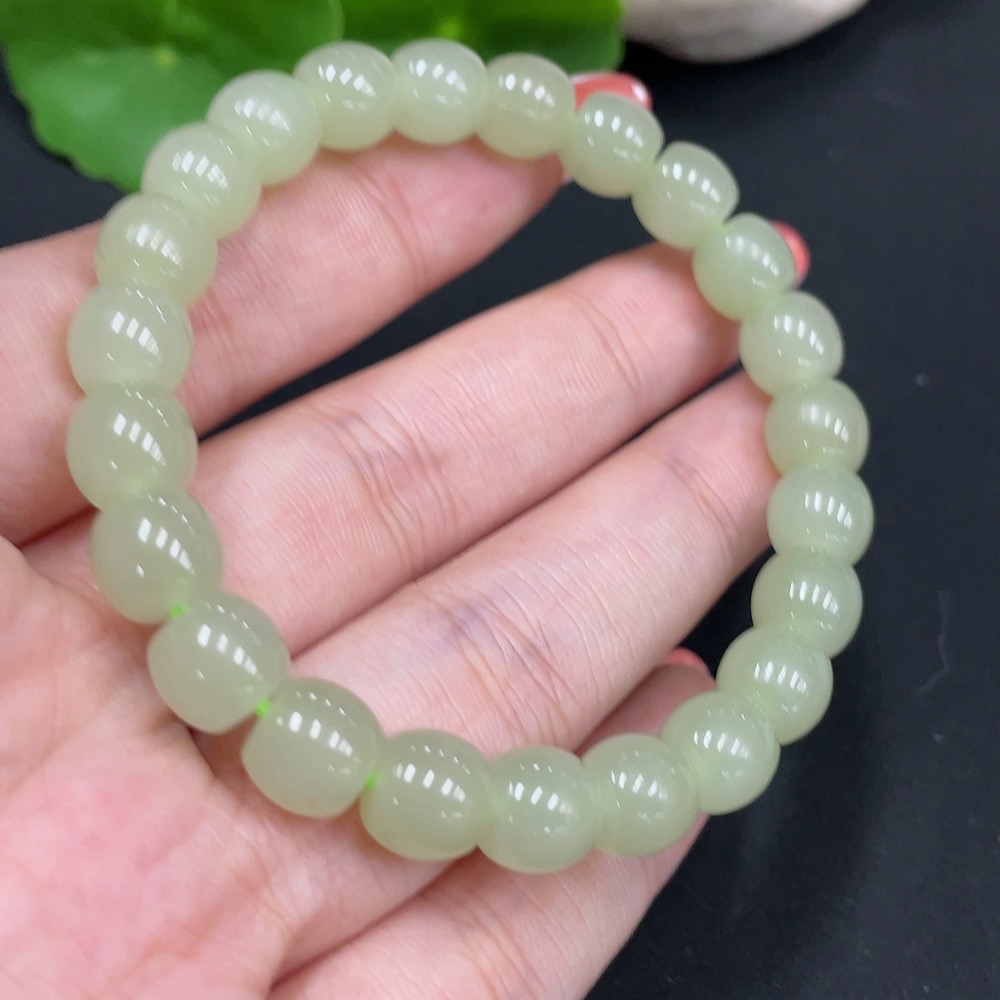 H34016928 Hetian Jade Bracelet Approx.8mm Total Weight Approx.21.1g