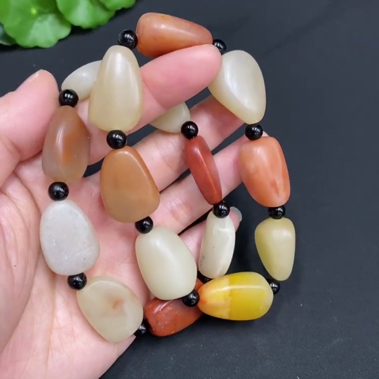 H27085171 Laos Stone Bracelet, Total Weight About 92g, Beads Not Hetian Jade