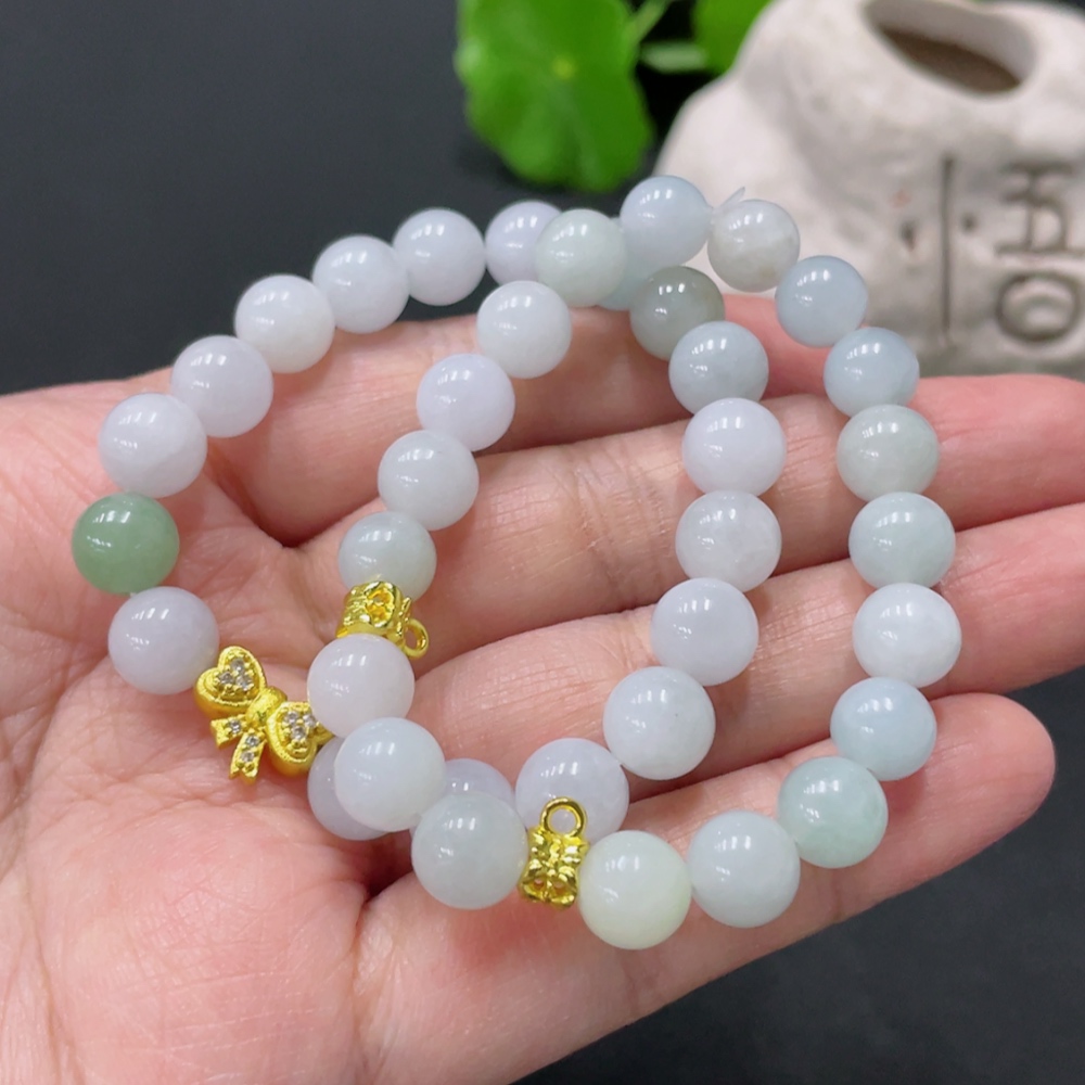 F33935482 Jadeite Bracelet Approx.8mm Beads Non-Gold Accessory