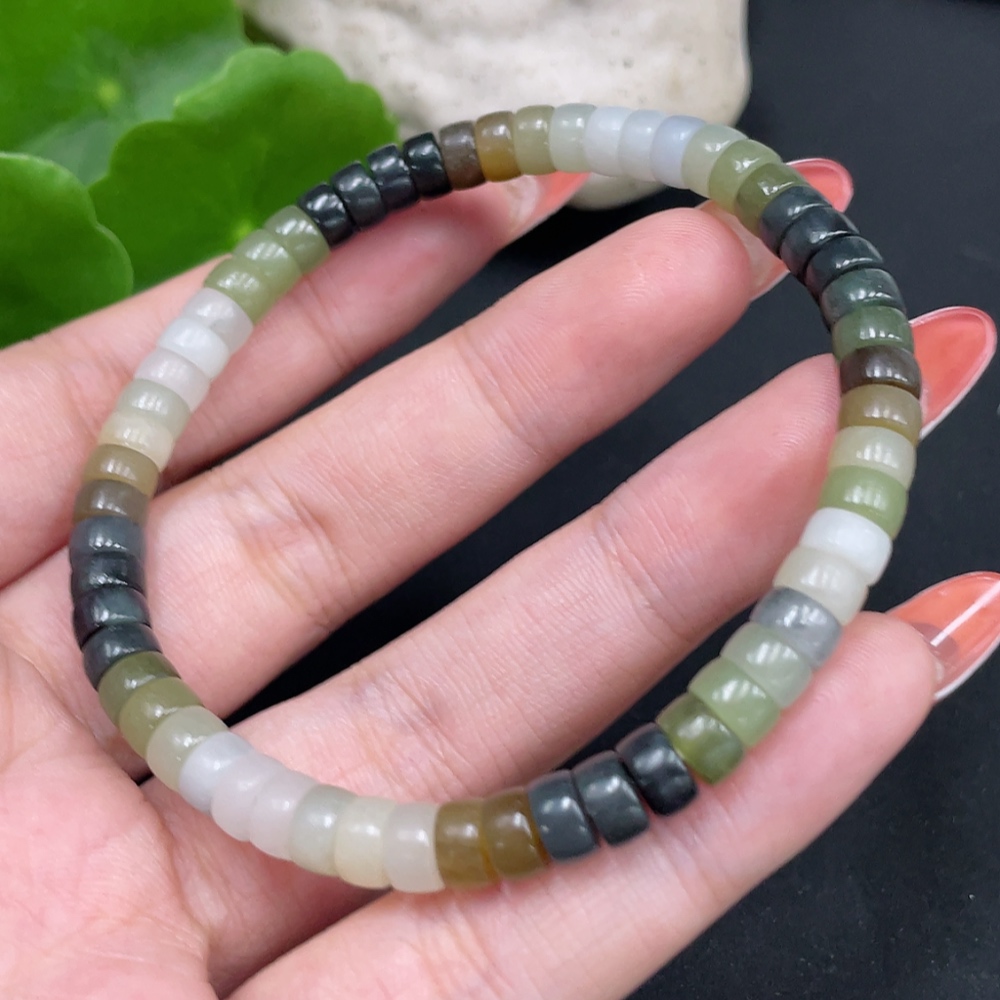 H34017132 Hetian Jade Bracelet Approx.5.8mm Total Weight Approx.14.1g