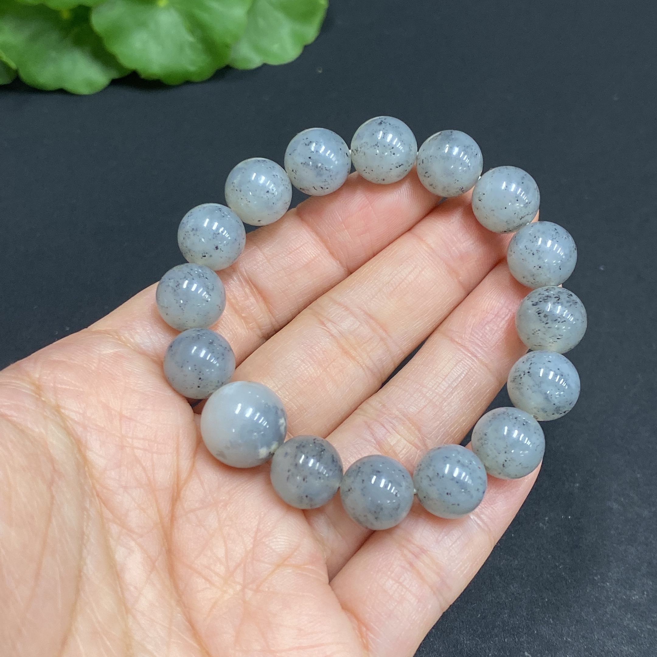 H33939937 Hetian Jade Bracelet Approximately 9.9mm Beads Total Weight About 26.5g