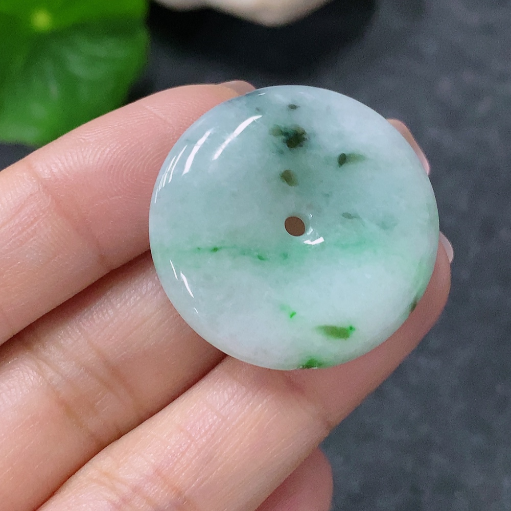 F34043282 Jadeite Pendant Peace Buckle Total Weight Approx. 9g