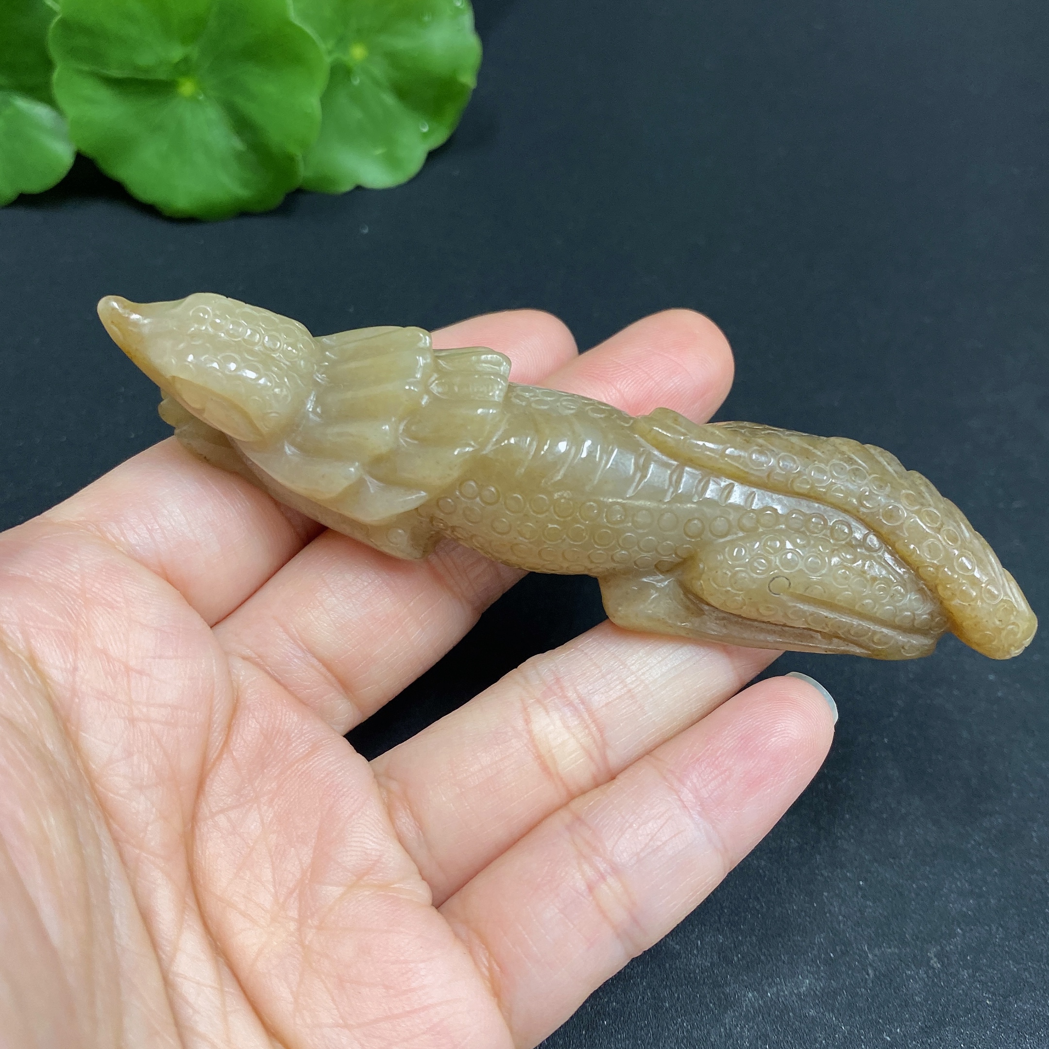H31668325 Hetian Jade Pendant Lizard Total Weight Approx. 46.1g