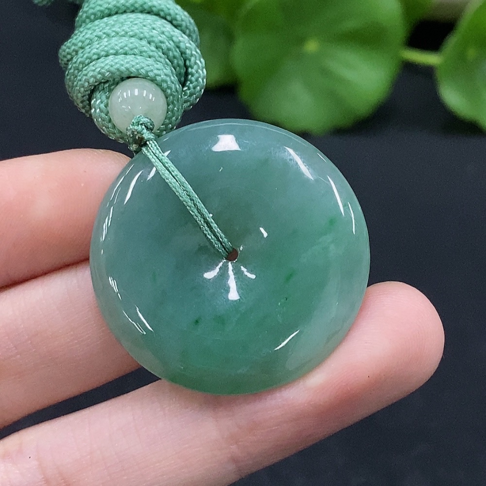 F33927461 Jadeite Safety Pendant Total Weight Approx. 12.3g (Including Rope Weight)