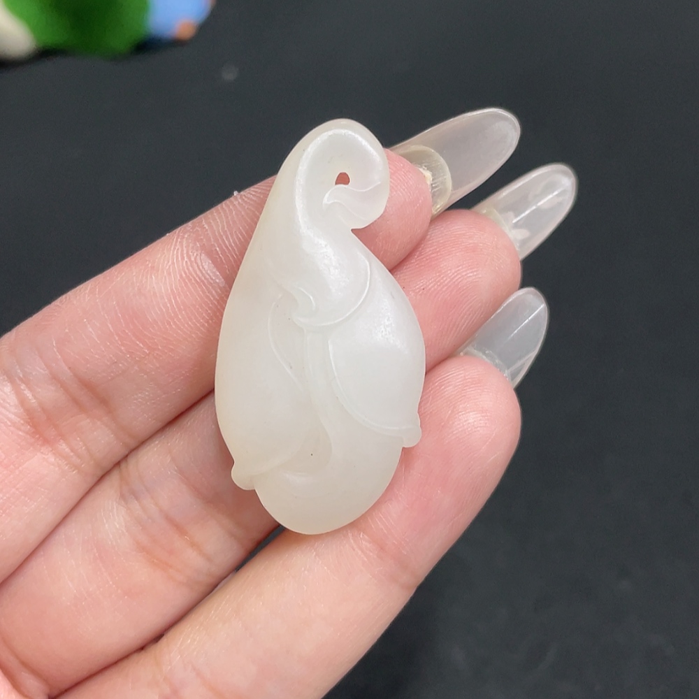 H27128782 Hetian Jade Pendant Magnolia Flower Total Weight Approx. 9.7g