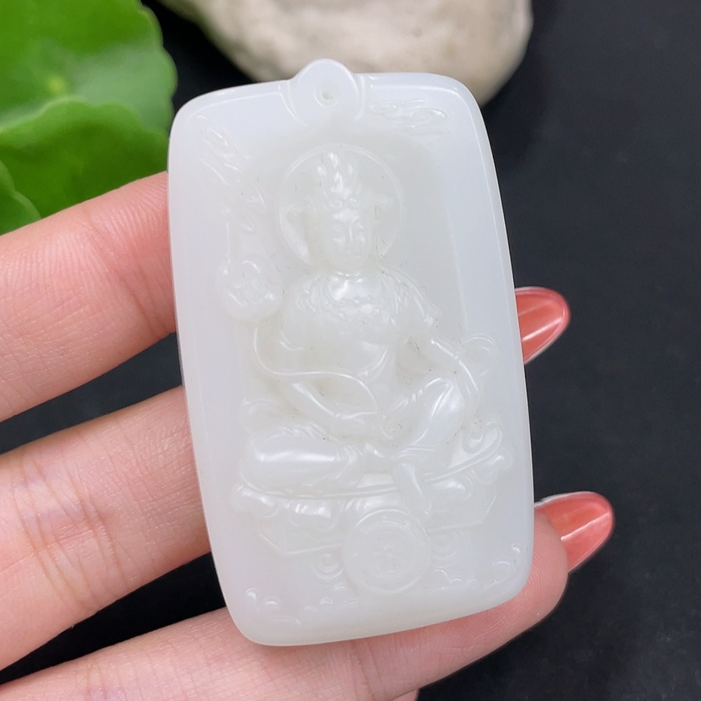 H34017432 Hetian Jade Pendant Guanyin Total Weight About 42g