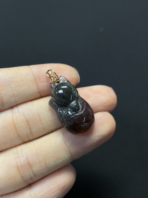 C46536086 水晶挂件 18k金 配镶钻石 颜色成因未定 可见有机物 货品总重约4g
