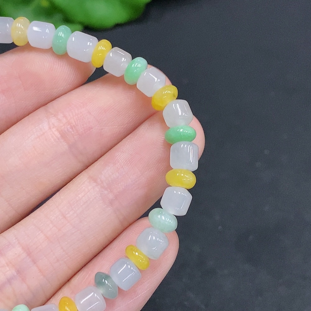 F30458695 JadeiteBeaded Bracelet Approx 5.5mm Total Weight 9.7g Non-gold-inlaid Undetermined Color Origin