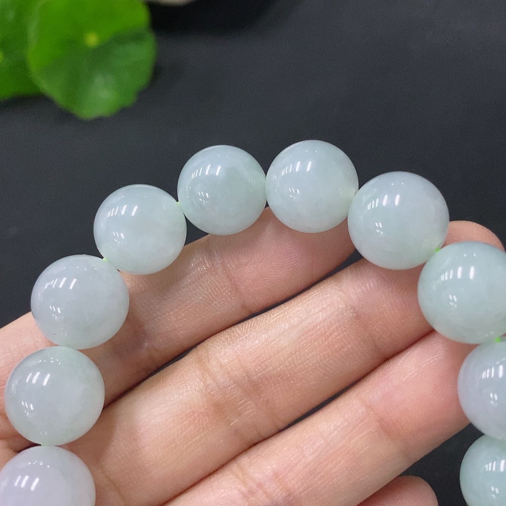 F31594408 Jadeite Beads Bracelet Approx.12.5mm Total Weight 53.42g