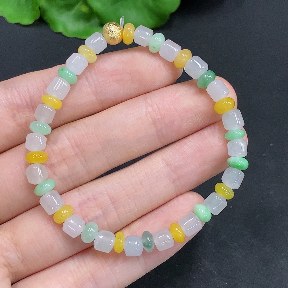 F30458695 JadeiteBeaded Bracelet Approx 5.5mm Total Weight 9.7g Non-gold-inlaid Undetermined Color Origin