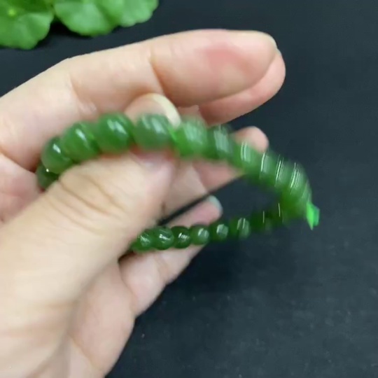 H34014985 Hetian Jade Jasper Bracelet approx. 6.8mm total weight about 16g