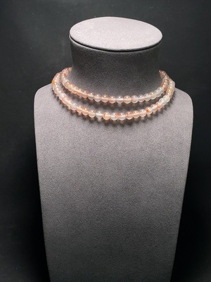 C31680631 South Red Agate Bead Necklace with Visible Organic Matter, Total Weight Approx. 65.1g, Bead Size About 7.7mm