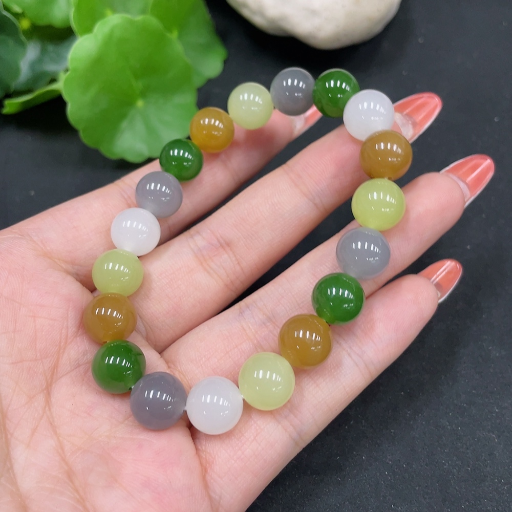 H34062823 Hetian Jade Bracelet       Approx. 9.6mm      Total Weight Approx. 28.5g