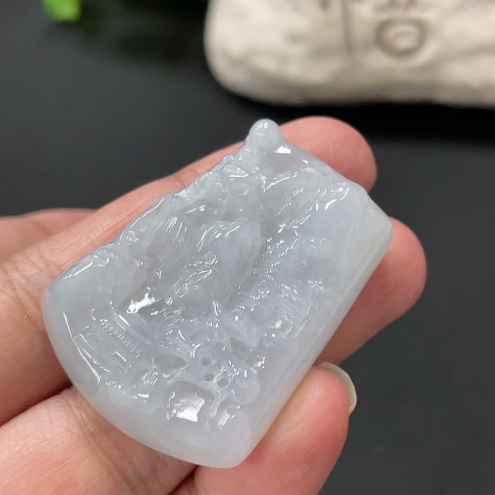 F34018139 Jadeite Landscape Pendant Total Weight Approx. 18.37g