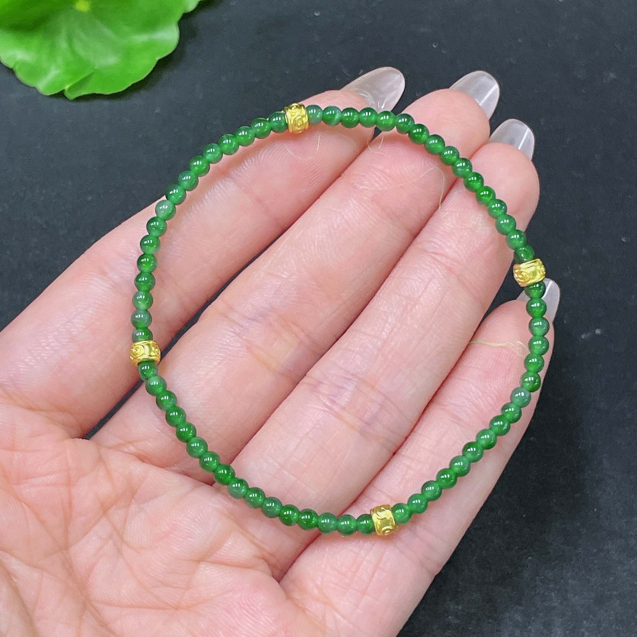 F35105613 Jadeite Bracelet Non-Gold Total Weight Approx. 3.35g Size About 3mm