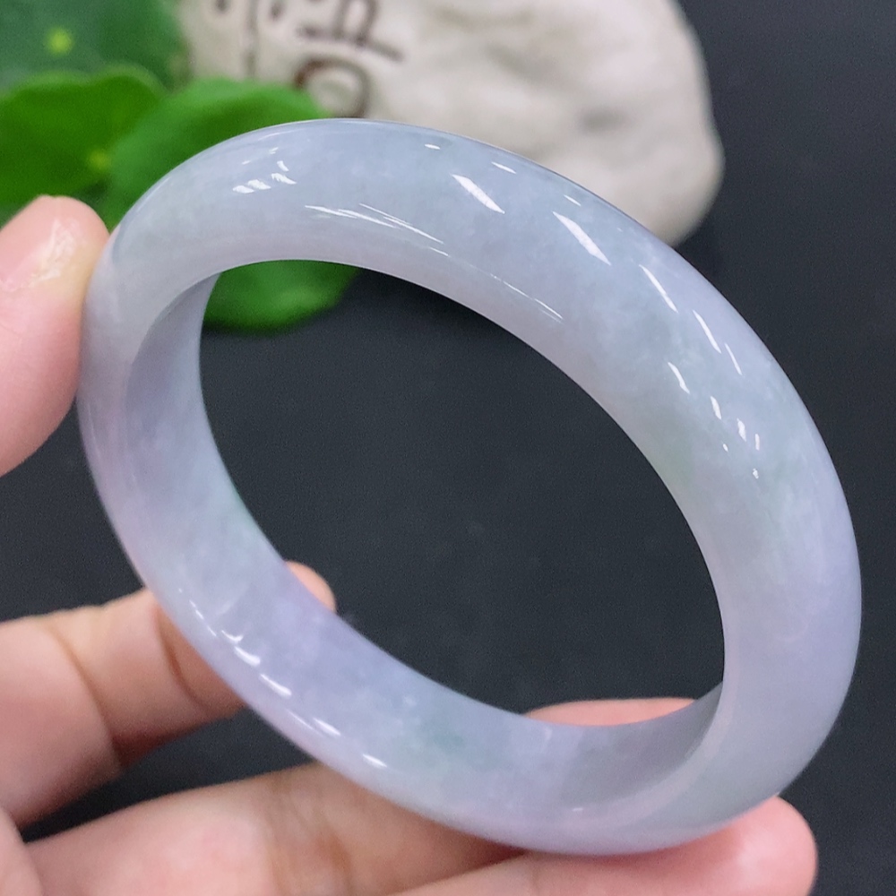 F33883956 Jadeite Round Bangle Size 54.5 Total Weight Approximately 52.9g