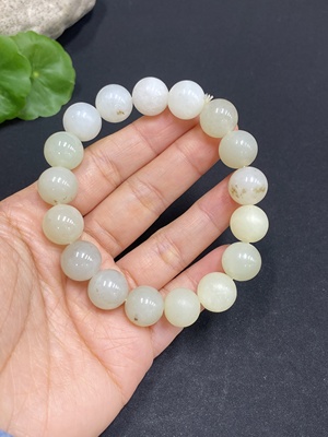 H32795849 Hetian Jade Bracelet, approx. 11.8mm, total weight approx. 45.1g, containing other mineral components