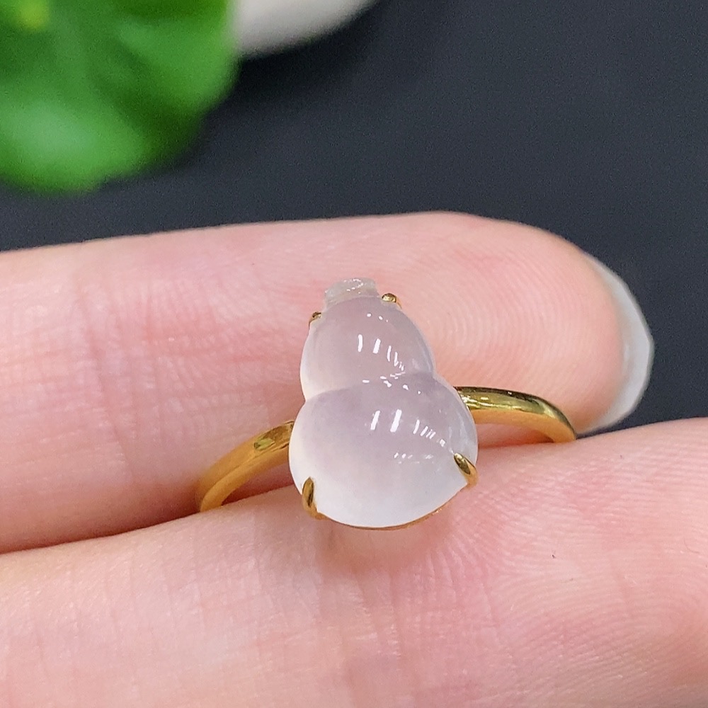 F33942004 Jadeite Gourd Inlay Ring 18k Gold Total Weight Approx.1.6g Size 12