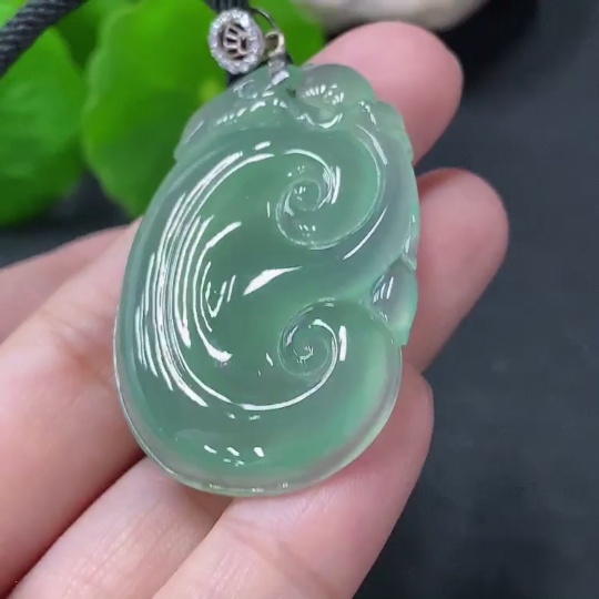F33849550 Jadeite Pendant Ruyi Total Weight Approx. 15.7g Including Rope Non-Gold