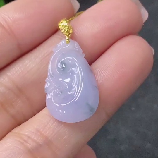 F34042594 Jadeite Ruyi Pendant 18k Total Weight Approx. 1.7.5g