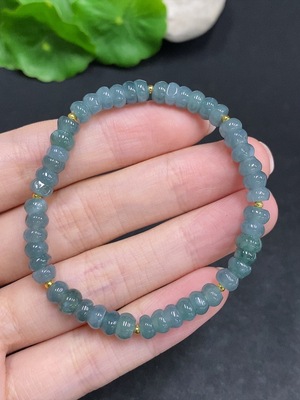 F34002938 Jadeite Bracelet Non-Gold Inlaid Total Weight Approx. 9.7g Size About 5.3mm