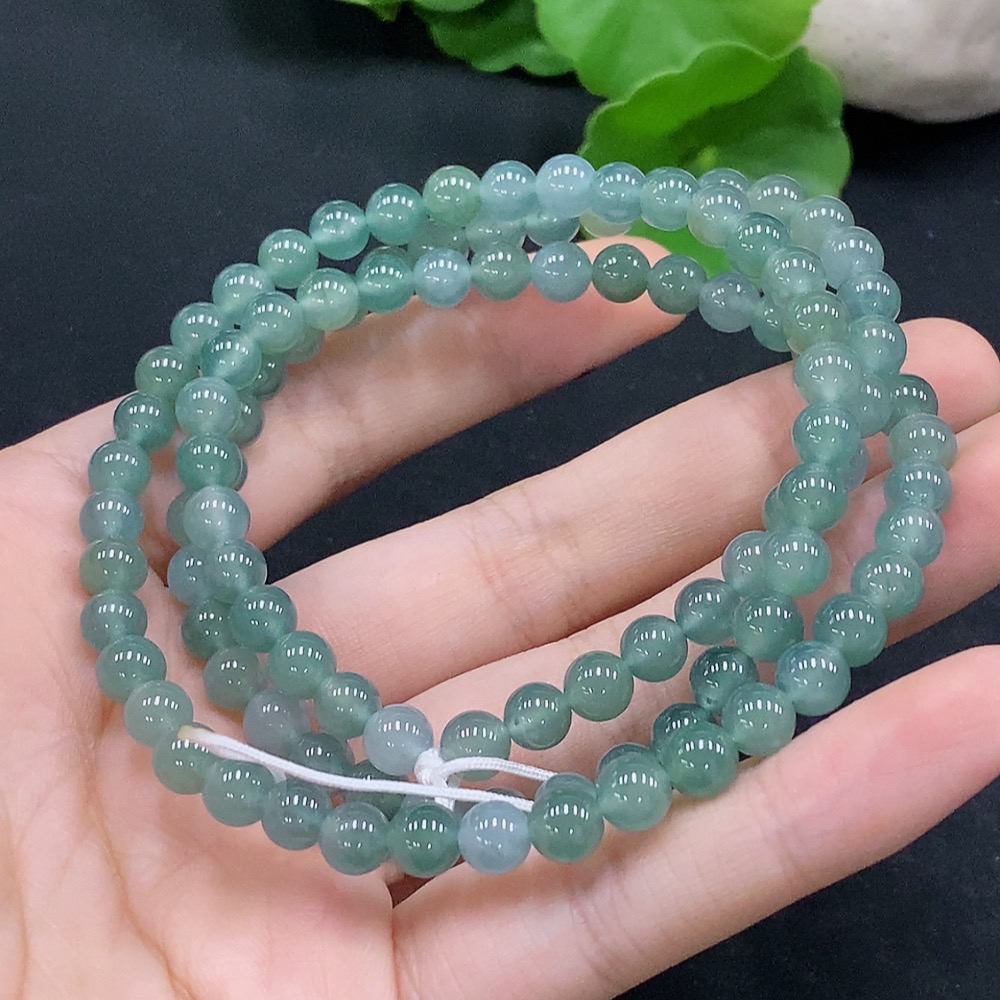 F31630563 Jadeite Beaded Necklace Approx. 5.6mm Beads Total Weight Approx. 35.63g