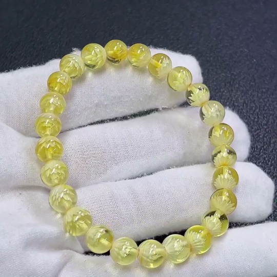 C31681634 Amber Beeswax Bracelet Total Weight Approx.6.22g Size About7.7mm