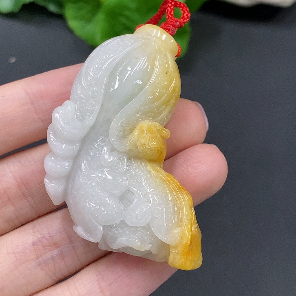 F14565480 Jadeite Cabbage Pendant (Color Origin Undetermined)