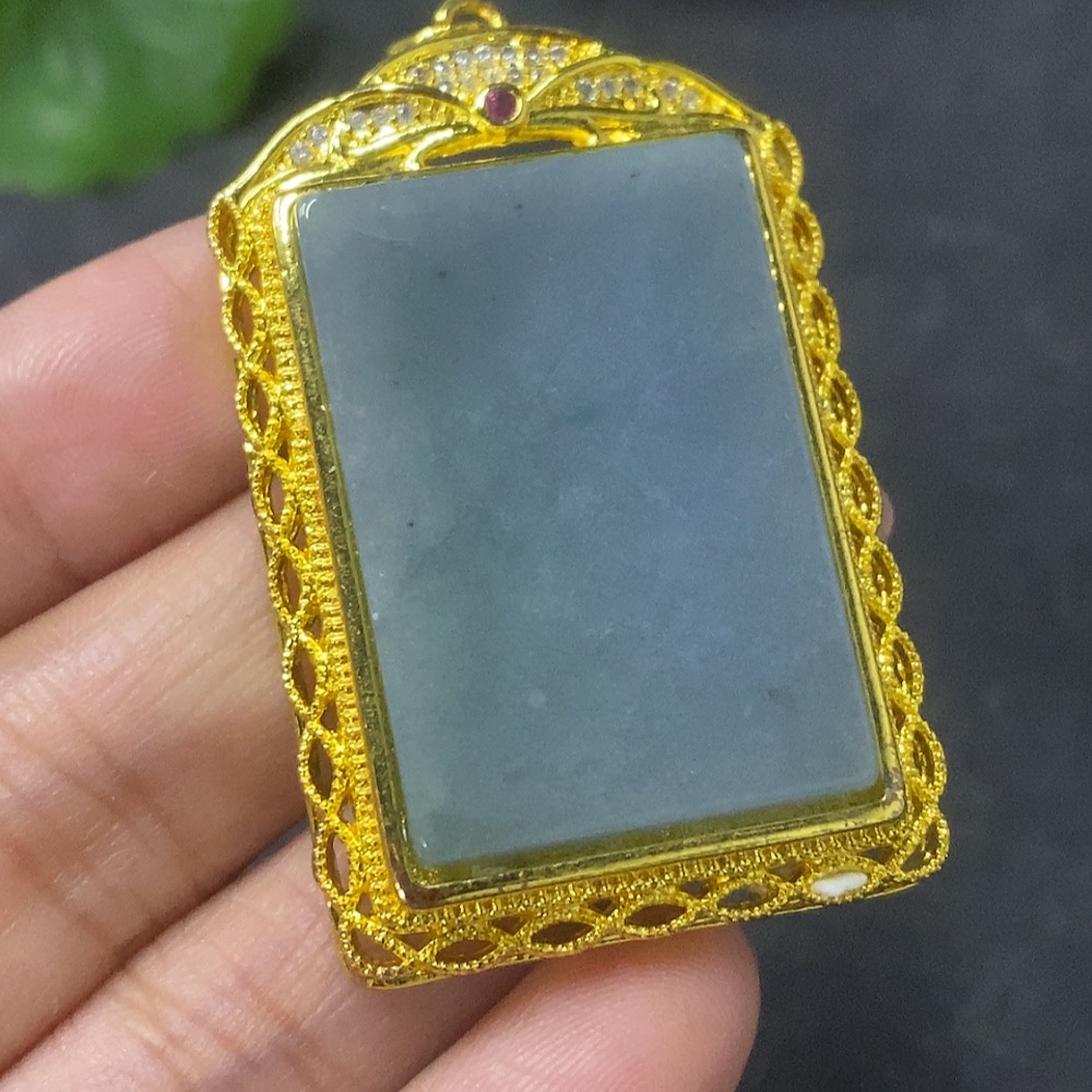 F34031825 Jadeite Plain Pendant Mounted Pendant Non-Gold Total Weight Approx. 17.99g